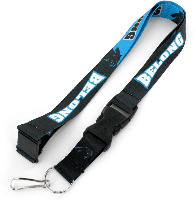 NFL Carolina Panthers Slogan Lanyard Keychain ID Holder NFL Fan Accessory