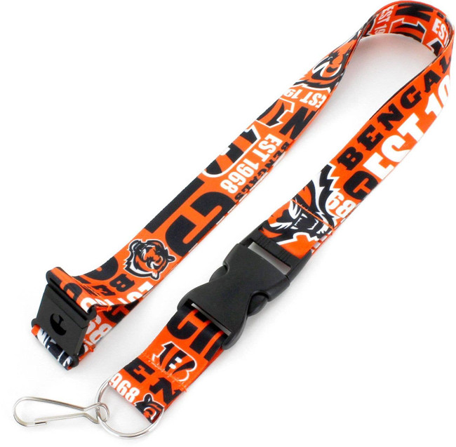 NFL Cincinnati Bengals Dynamic Lanyard Keychain ID Holder NFL Fan Accessory