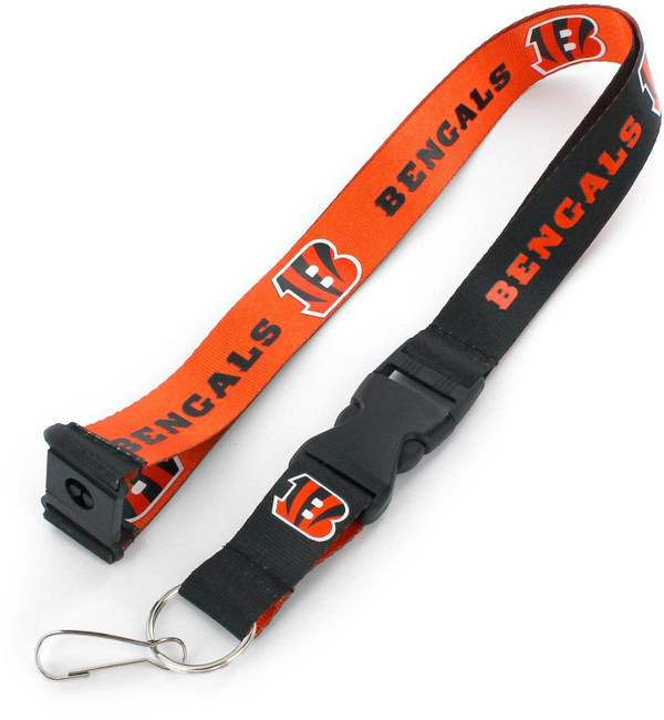 NFL Cincinnati Bengals Reversible Lanyard Keychain ID Holder NFL Fan Accessory