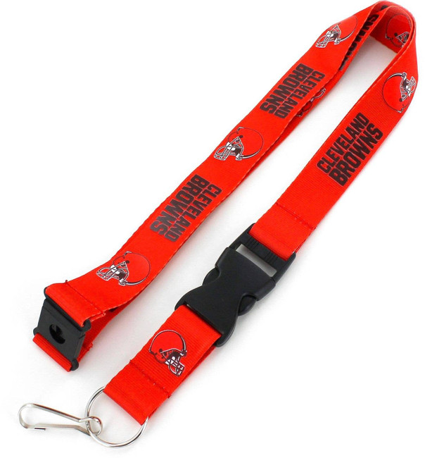 NFL Cleveland Browns Team Lanyard Keychain ID Holder NFL Fan Accessory, Orange