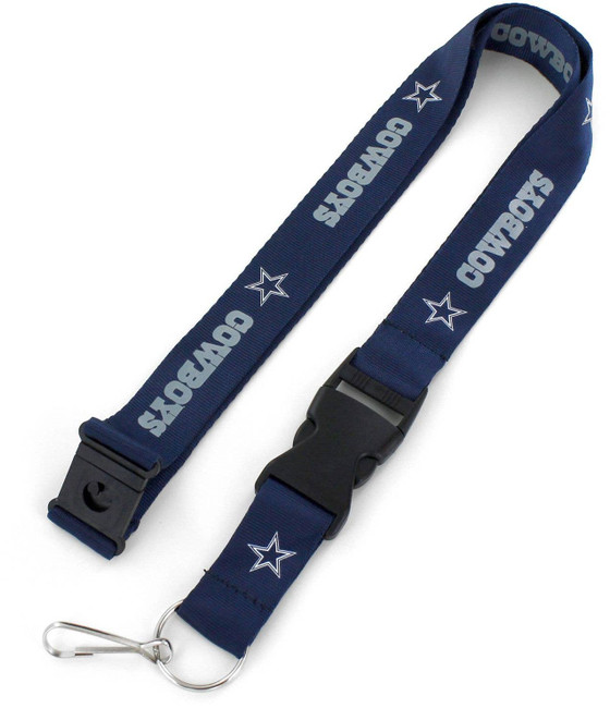 NFL Dallas Cowboys Team Lanyard Keychain ID Holder NFL Fan Accessory, Blue