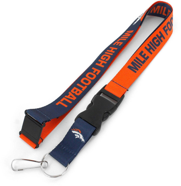 NFL Denver Broncos Slogan Lanyard Keychain ID Holder NFL Fan Accessory