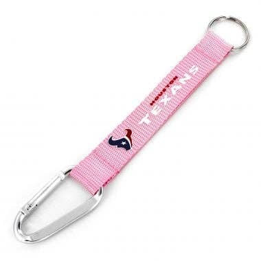 NFL Houston Texans Carabiner Lanyard Keychain ID Holder NFL Fan Accessory Keychain, Pink