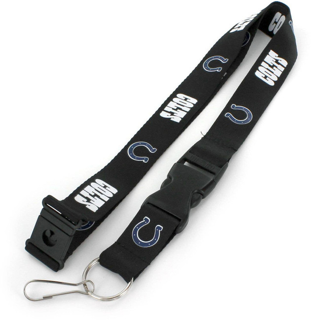 NFL Indianapolis Colts Team Lanyard Keychain ID Holder NFL Fan Accessory, Black