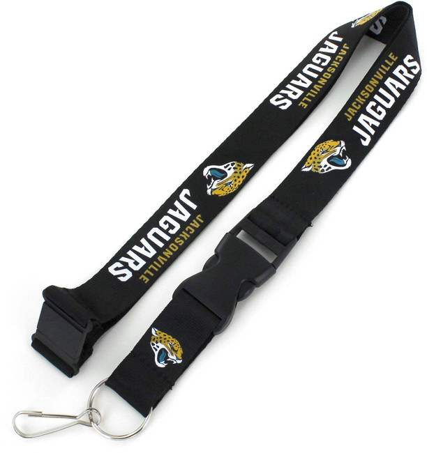 NFL Jacksonville Jaguars Team Lanyard Keychain ID Holder NFL Fan Accessory, Black