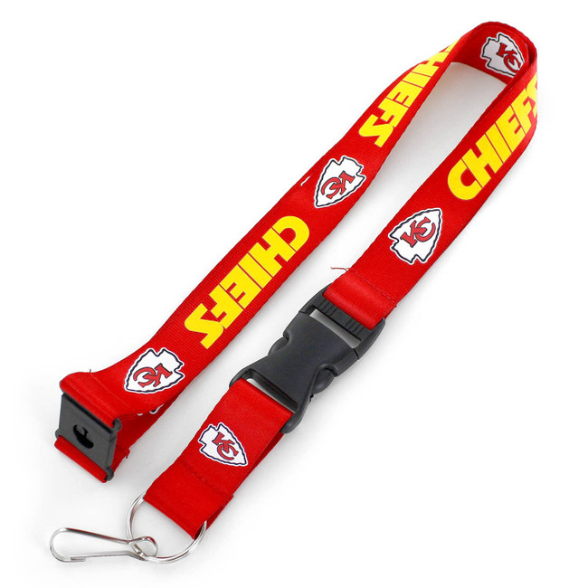 NFL Kansas City Chiefs Team Lanyard Keychain ID Holder NFL Fan Accessory, Red