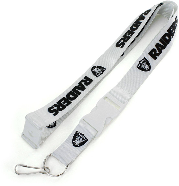NFL Las Vegas Raiders Team Lanyard Keychain ID Holder NFL Fan Accessory, White