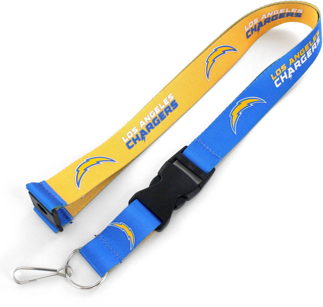 NFL Los Angeles Chargers Reversible Lanyard Keychain ID Holder NFL Fan Accessory