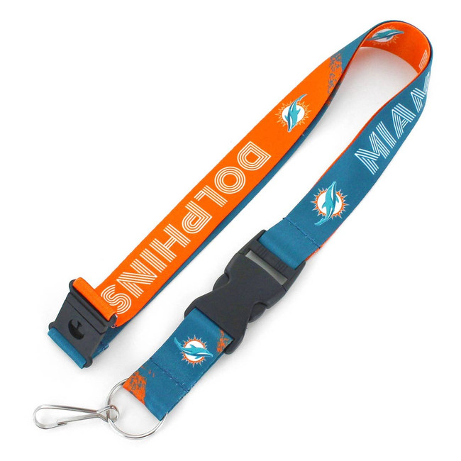 NFL Miami Dolphins Crossfade Lanyard Keychain ID Holder NFL Fan Accessory