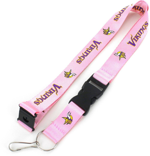 NFL Minnesota Vikings Team Lanyard Keychain ID Holder NFL Fan Accessory, Pink