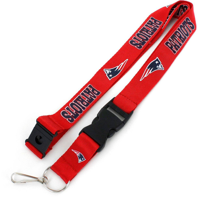 NFL New England Patriots Team Lanyard Keychain ID Holder NFL Fan Accessory, Red