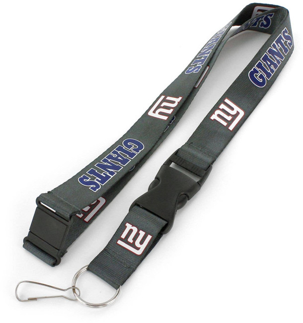 NFL New York Giants Team Lanyard Keychain ID Holder NFL Fan Accessory, Charcoal