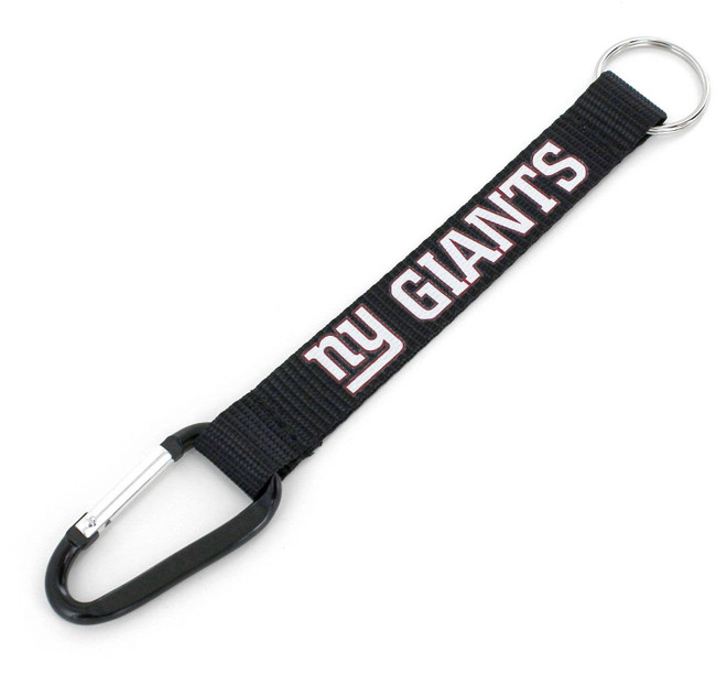 NFL New York Giants Carabiner Lanyard Keychain ID Holder NFL Fan Accessory Keychain, Black