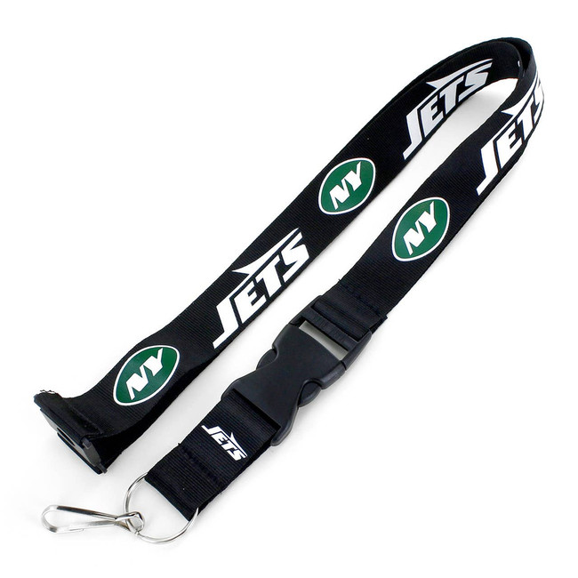 NFL New York Jets Team Lanyard Keychain ID Holder NFL Fan Accessory, Black