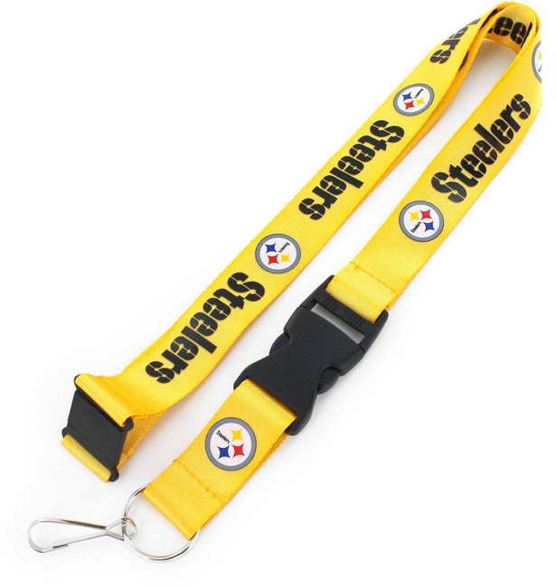 NFL Pittsburgh Steelers Team Lanyard Keychain ID Holder NFL Fan Accessory, Yellow