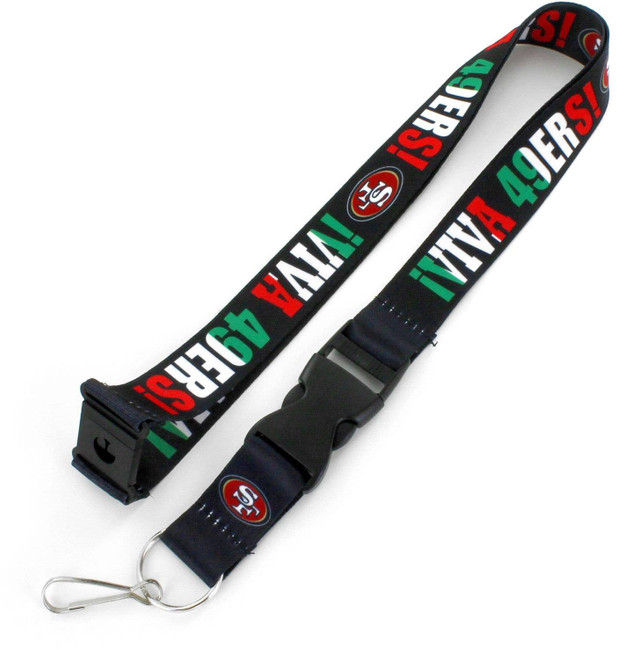 NFL San Francisco 49ers Viva Lanyard Keychain ID Holder NFL Fan Accessory