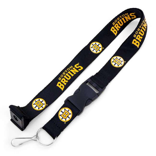 NHL Boston Bruins Team Lanyard Keychain ID Holder NHL Fan Accessory, Black