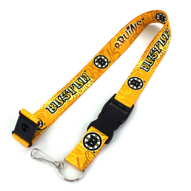 NHL Boston Bruins Graffiti Lanyard Keychain ID Holder NHL Fan Accessory