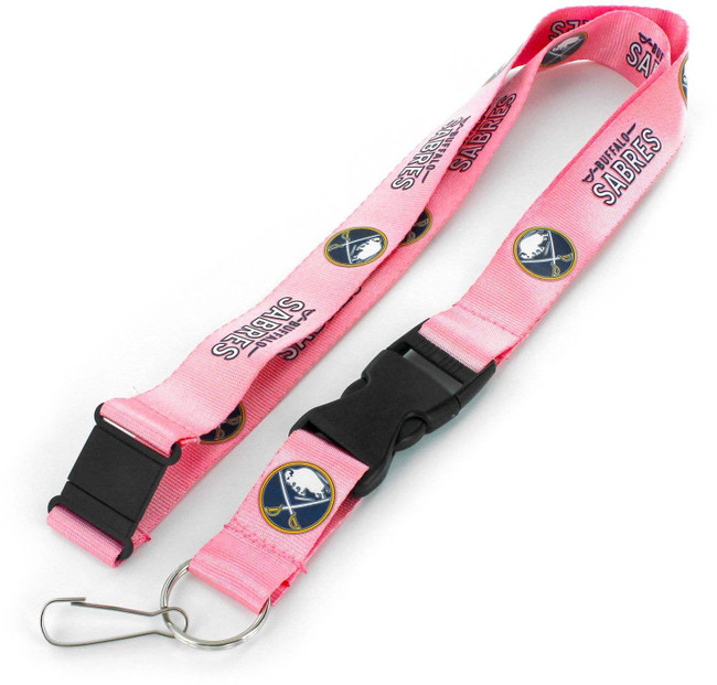 NHL Buffalo Sabres Team Lanyard Keychain ID Holder NHL Fan Accessory, Pink