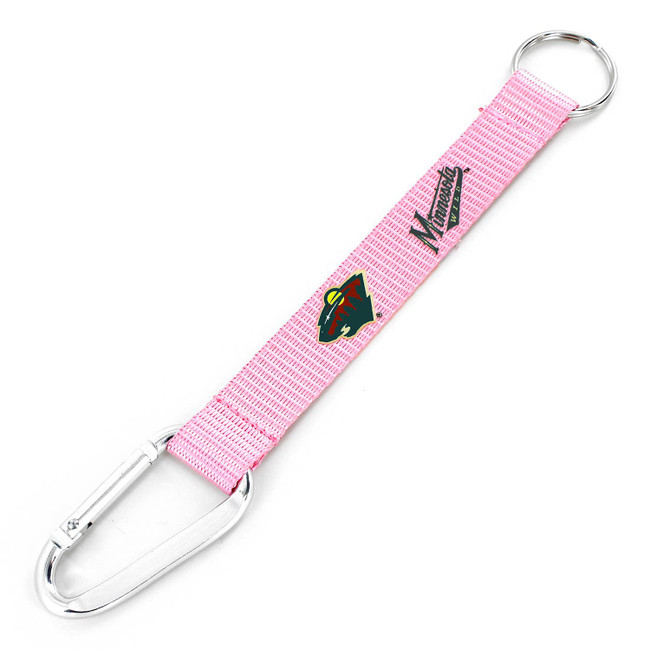NHL Minnesota Wild Pink Carabiner Lanyard Keychain ID Holder NHL Fan Accessory Keychain