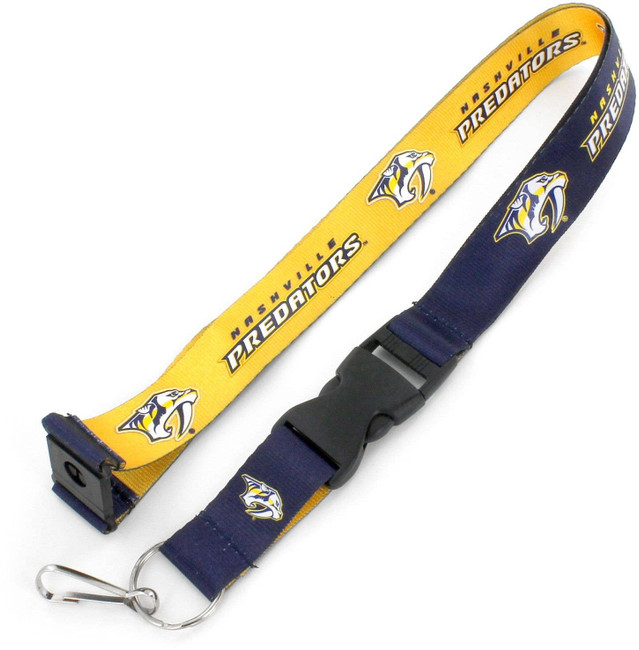 NHL Nashville Predators Reversible Lanyard Keychain ID Holder NHL Fan Accessory