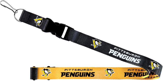NHL Pittsburgh Penguins Reversible Lanyard Keychain ID Holder NHL Fan Accessory