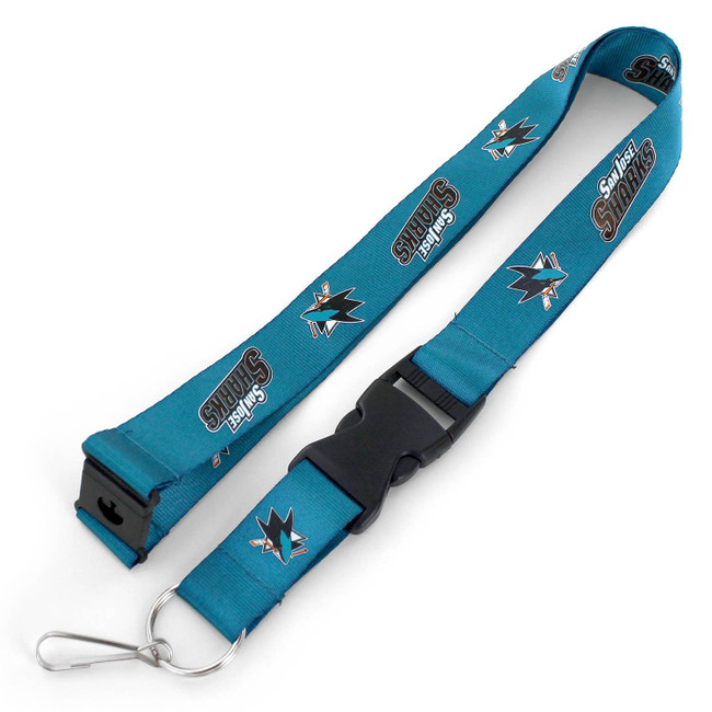 NHL San Jose Sharks Team Lanyard Keychain ID Holder NHL Fan Accessory, Teal