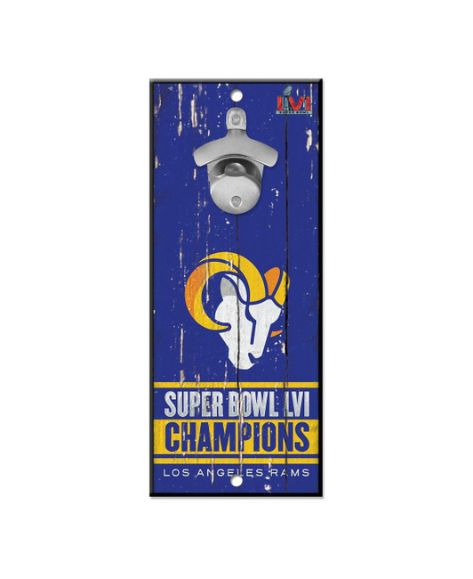 Los Angeles Rams Super Bowl LVI Champions Wood 5x11 Bottle Opener