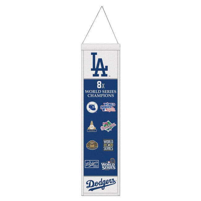 World Series Champions Los Angeles Dodgers Wool Banner 8x32