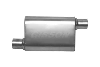 Gibson CFT Superflow Stainless Steel Muffler 2.50" Offset / 2.50" Offset 13" Oval Body – 55132S