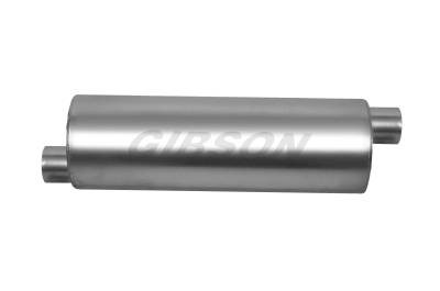 Gibson SFT SuperFlow Stainless Steel Muffler 2.50" Offset / 2.50" Offset 19" Round Body 788200S