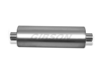 Gibson SFT SuperFlow Stainless Steel Muffler 3.50" Center / 3.50" Center 24" Round Body 788707S