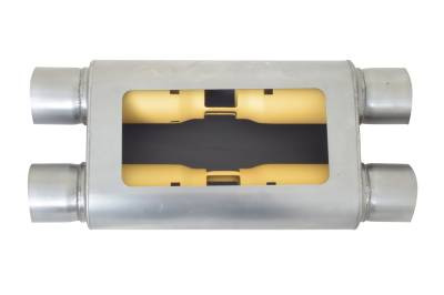 Gibson MWA Stainless Steel Muffler 2.50" Dual / 2.50" Dual 14" Oval Body BM0111
