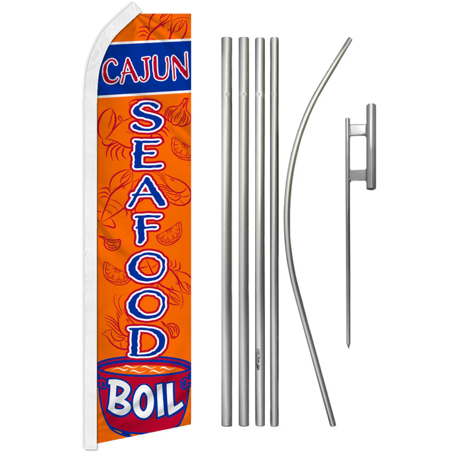 Cajun Seafood Boil Super Flag & Pole Kit