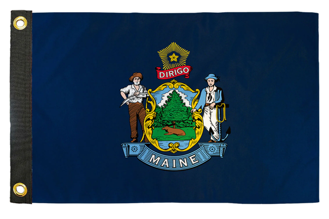 Maine 12x18 Inch Boat & Off-Road Whip Flag – State Flag for UTV, SXS, Dune Buggy & Marine Use