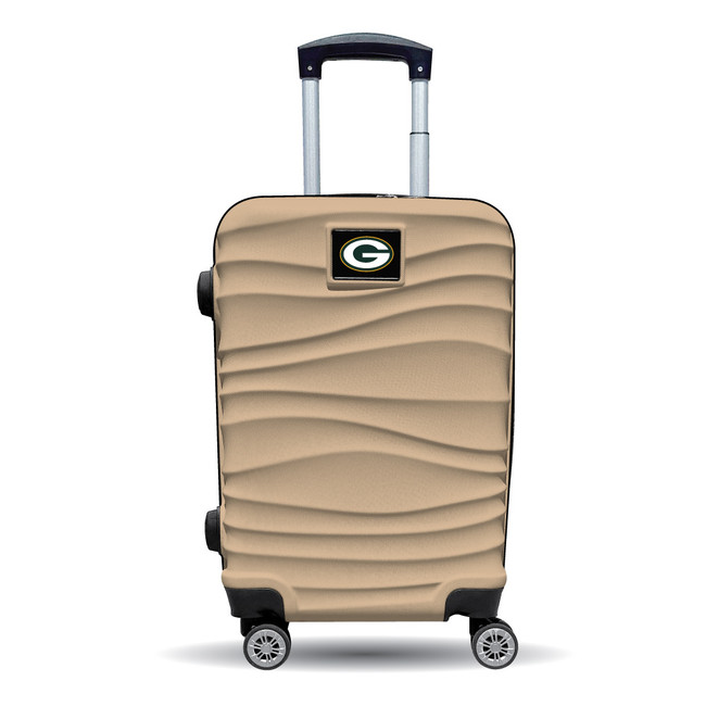 Green Bay Packers Color Blitz 21-Inch Hard-Shell Carry-On Spinner Luggage with TSA Lock - Tan