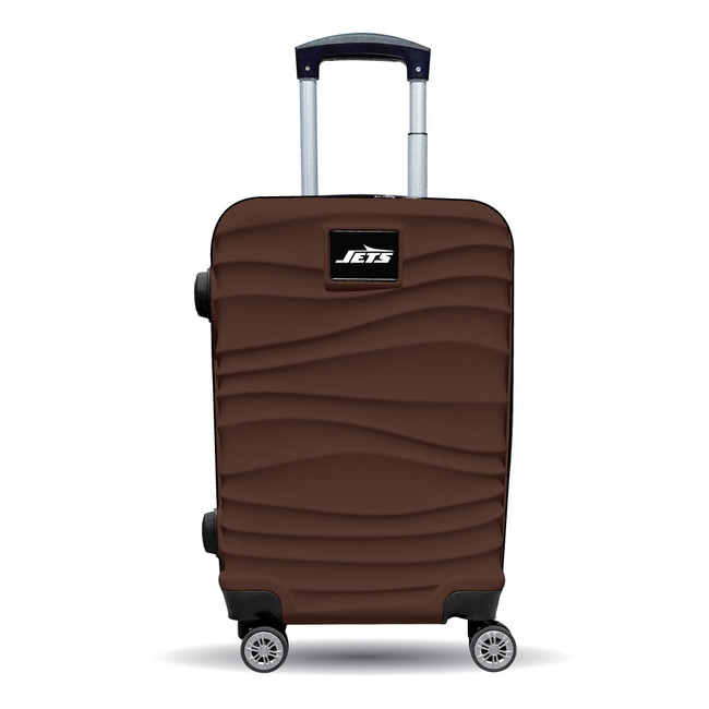 New York Jets Color Blitz 21-Inch Hard-Shell Carry-On Spinner Luggage with TSA Lock - Brown