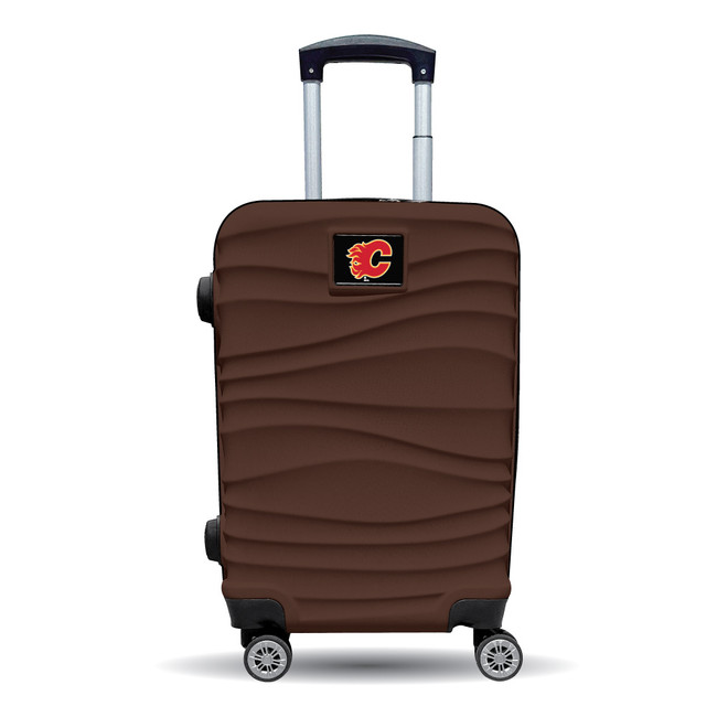 Calgary Flames Color Blitz 21-Inch Hard-Shell Carry-On Spinner Luggage with TSA Lock - Brown
