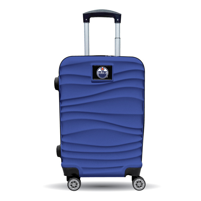 Edmonton Oilers Color Blitz 21-Inch Hard-Shell Carry-On Spinner Luggage with TSA Lock - Blue