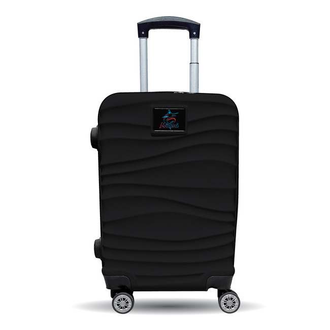 Miami Marlins Color Blitz 21-Inch Hard-Shell Carry-On Spinner Luggage with TSA Lock - Black