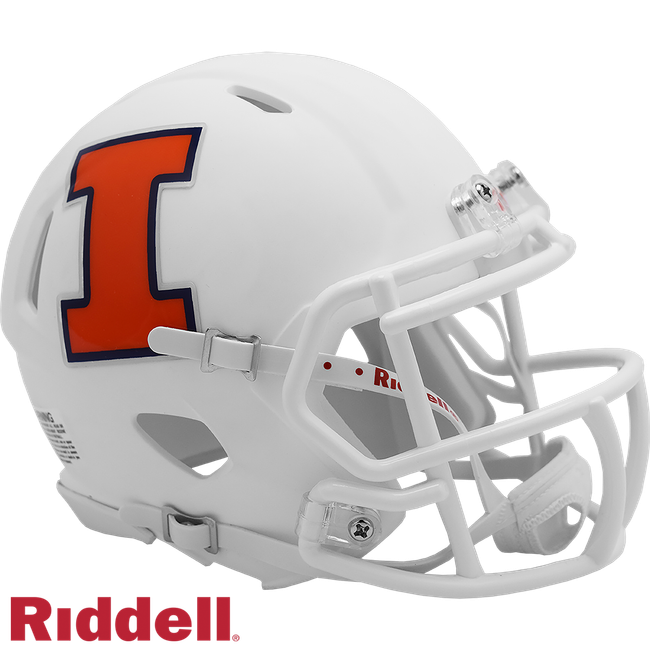 Illinois Fighting Illini Helmet Riddell Replica Mini Speed Style White