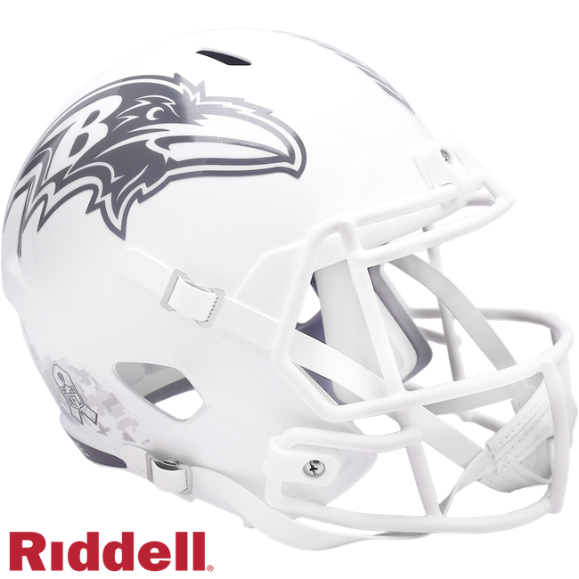 Baltimore Ravens Helmet Riddell Replica Full Size Speed Style Salute To Service 2024
