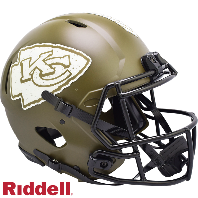 Kansas City Chiefs Helmet Riddell Authentic Full Size Speed Style Salute To Service 2022