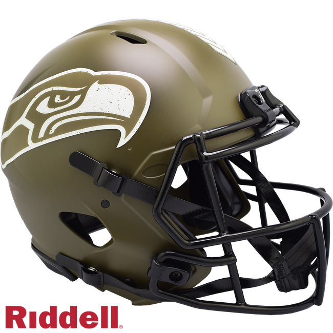 Seattle Seahawks Helmet Riddell Authentic Full Size Speed Style Salute To Service 2022