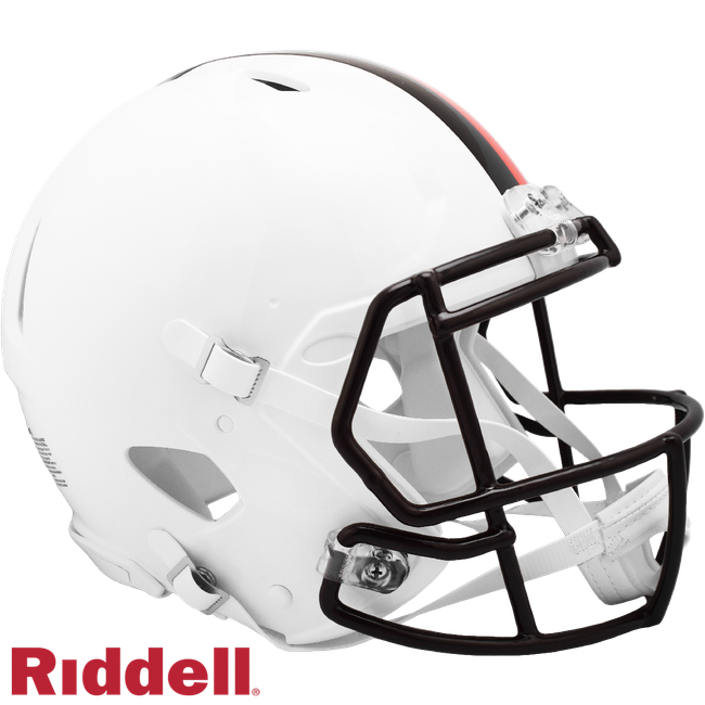 Cleveland Browns Helmet Riddell Authentic Full Size Speed Style On-Field Alternate 2023 White Out - Special Order