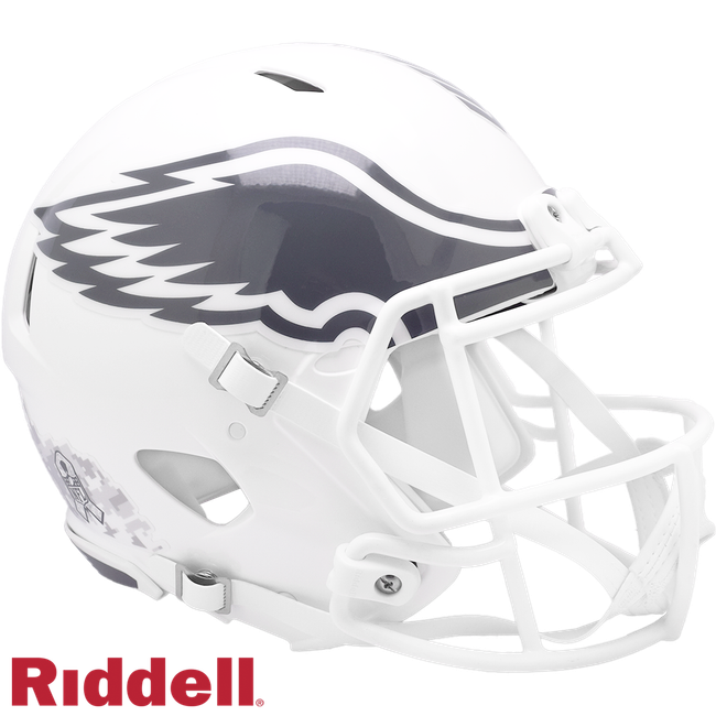 Philadelphia Eagles Helmet Riddell Authentic Full Size Speed Style Salute To Service 2024