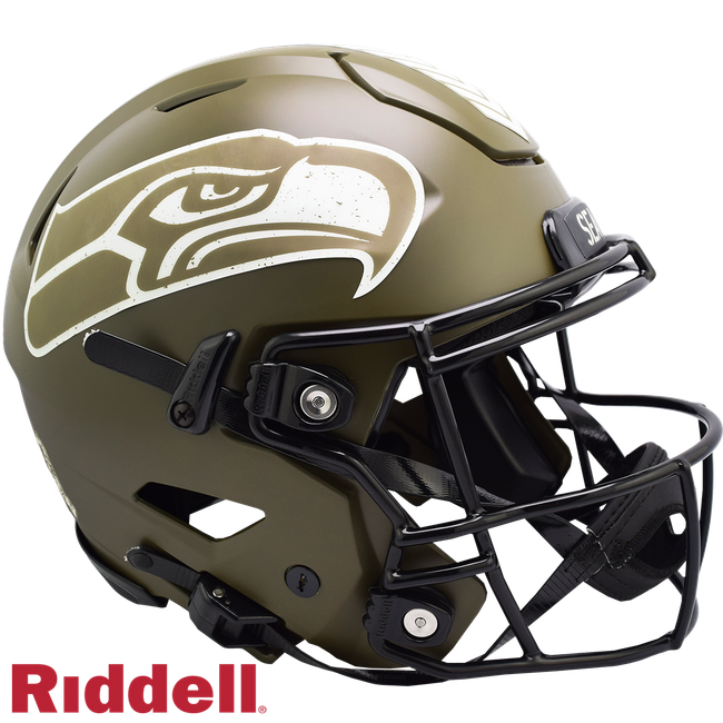 Seattle Seahawks Helmet Riddell Authentic Full Size SpeedFlex Style Salute To Service 2022