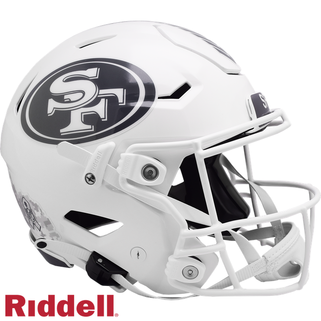 San Francisco 49ers Helmet Riddell Authentic Full Size SpeedFlex Style Salute To Service 2024