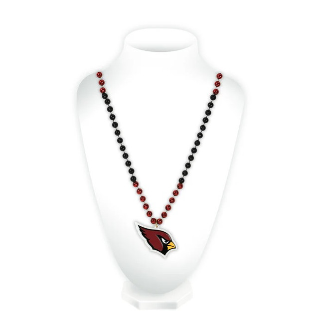 Arizona Cardinals Beads with Medallion Mardi Gras Style