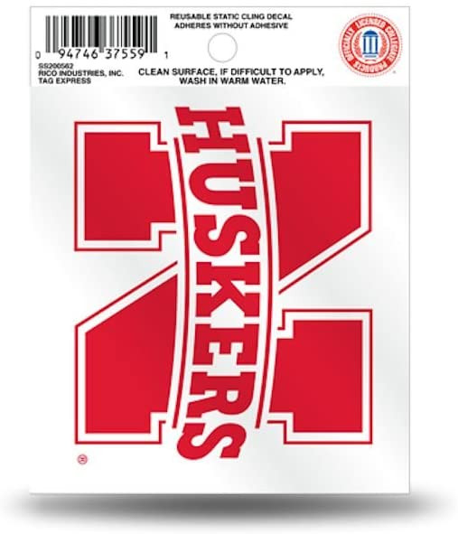 Nebraska Cornhuskers Static Cling Small (Script Logo) CO